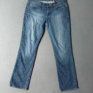 Express Vintage X2 Curvy Straight Leg Mid Rise Medium Wash Jeans Size 10